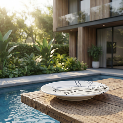 Black and White Lily Platter
