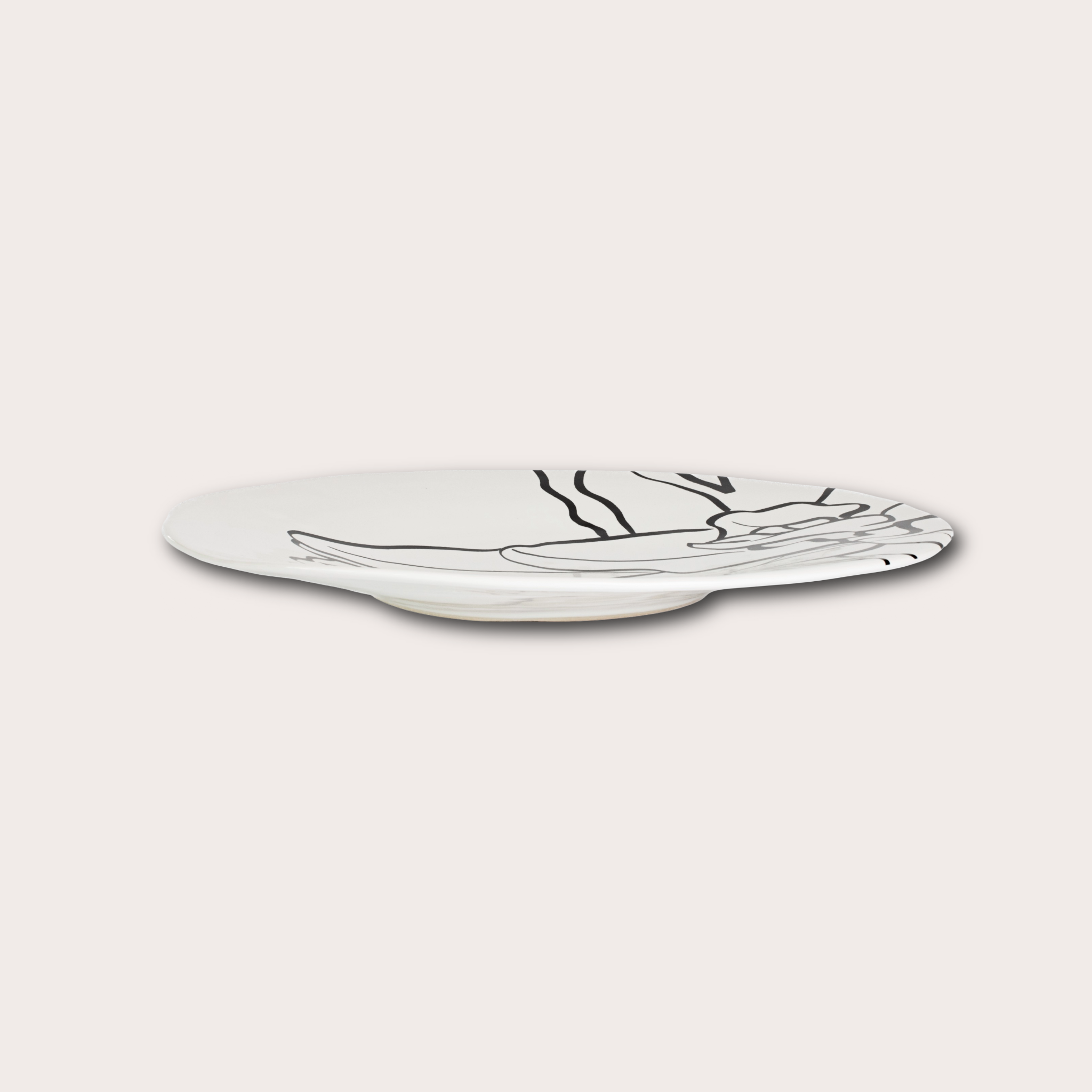 Black and White Lily Platter