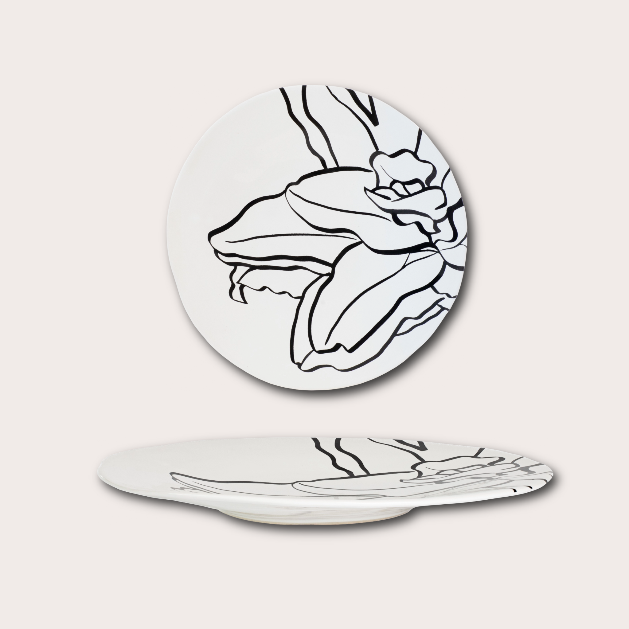 Black and White Lily Platter