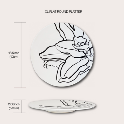 Black and White Lily Platter